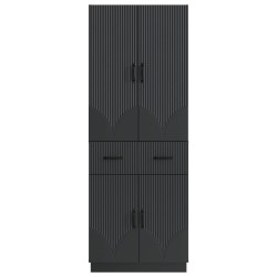 Ensemble de Meubles 2 pcs Noir Bois d'ingénierie 643363643363