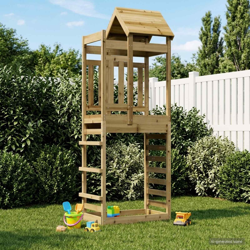 Tour de jeu Marron 52,5 x 85 x 238 cm Bois solide imprégné 643365643365