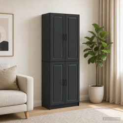 Ensemble de Meubles 2 pcs Noir Bois d'ingénierie 643368643368