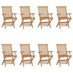 Chaises pliables de jardin lot de 8 Bois de teck solide 643372643372