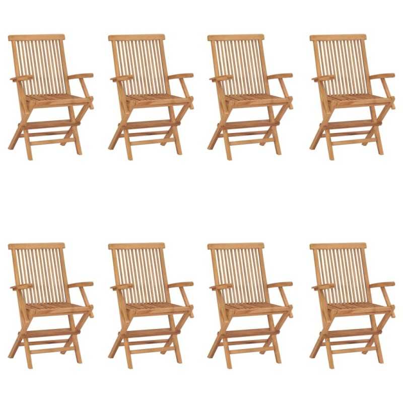Chaises pliables de jardin lot de 8 Bois de teck solide 643372643372