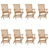 Chaises pliables de jardin lot de 8 Bois de teck solide 643372643372
