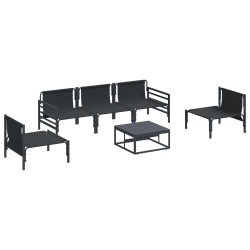 Ensemble de canapé de jardin avec coussin 6 pcs Noir Acier 643373643373