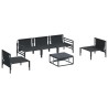 Ensemble de canapé de jardin avec coussin 6 pcs Noir Acier 643373643373