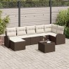 Ensemble de canapé de jardin 8 pcs Marron Poly rotin 643375643375