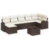 Ensemble de canapé de jardin 8 pcs Marron Poly rotin 643375643375