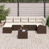 Ensemble de canapé de jardin 8 pcs Marron Poly rotin 643375643375