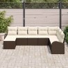 Ensemble de canapé de jardin 8 pcs Marron Poly rotin 643378643378
