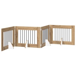 Porte de chien pliable avec supports 4 pcs Chêne artisanal 643380643380