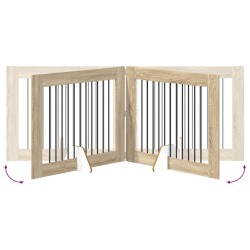 Porte de chien pliable avec supports 4 pcs Chêne Sonoma 401 cm 643381643381