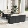 Ensemble de canapé de jardin avec coussin 6 pcs Noir et Crème 643382643382