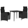 Ensemble de Tables Basses avec coussin avec oreiller 3 pcs Noir 643384643384