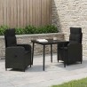 Ensemble de Tables Basses avec coussin avec oreiller 3 pcs Noir 643384643384