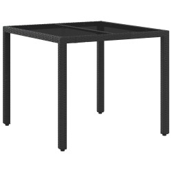 Ensemble de repas extérieur 3 pcs Noir 90 x 90 x 75 cm 643385643385