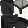 Ensemble de repas extérieur 3 pcs Noir 90 x 90 x 75 cm 643385643385