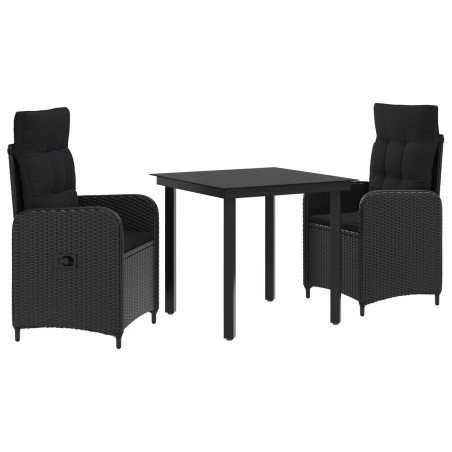 Ensemble de Tables Basses avec coussin avec oreiller 3 pcs Noir 643386643386