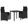 Ensemble de Tables Basses avec coussin avec oreiller 3 pcs Noir 643386643386