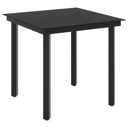 Ensemble de Tables Basses avec coussin avec oreiller 3 pcs Noir 643386643386