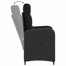 Ensemble de Tables Basses avec coussin avec oreiller 3 pcs Noir 643386643386
