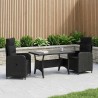 Ensemble de repas extérieur 3 pcs Noir polyrotin 643389643389