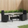 Ensemble de repas extérieur 3 pcs Noir polyrotin 643389643389