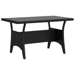 Ensemble de repas extérieur 3 pcs Noir polyrotin 643389643389