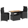 Ensemble de repas extérieur 3 pcs Noir 643390643390