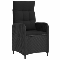Ensemble de repas extérieur 3 pcs Noir 643390643390