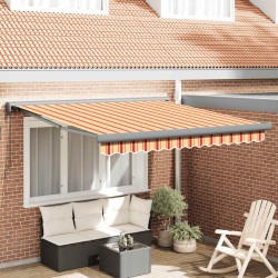 Auvent rétractable jaune et blanc 3x2,5 m tissu et aluminium 643391643391
