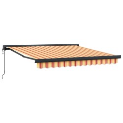 Auvent rétractable jaune et blanc 3x2,5 m tissu et aluminium 643391643391