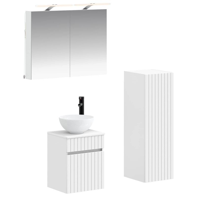 Ensemble de mobilier de salle de bain 4 pcs Blanc 643393643393