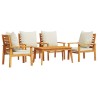 Salon de jardin avec coussins 5 pcs Bois d'acacia solide 643400643400