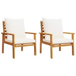 Salon de jardin avec coussins 5 pcs Bois d'acacia solide 643400643400