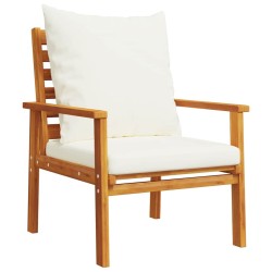 Salon de jardin avec coussins 5 pcs Bois d'acacia solide 643400643400