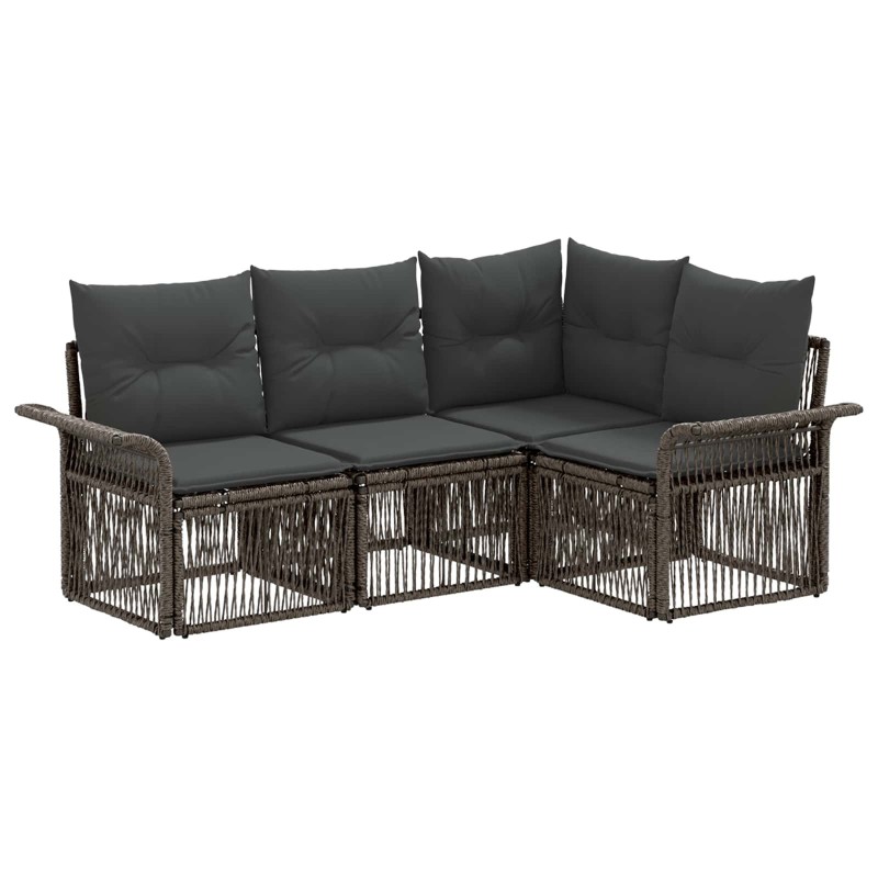 Ensemble de canapé de jardin 4 pcs Gris polyrotin 643401643401