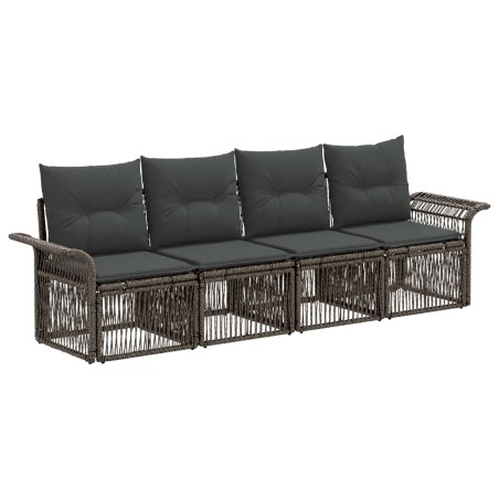 Ensemble de canapé de jardin 4 pcs Gris polyrotin 643402643402