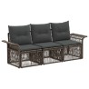 Ensemble de canapé de jardin 3 pcs Gris polyrotin 643403643403