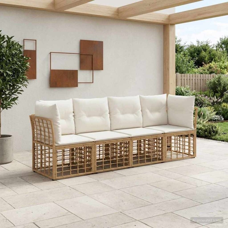 Ensemble de canapés d'extérieur Naturel Polyester 643419643419