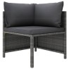 Salon de jardin 9 pcs avec coussins Résine tressée Gris 643423643423