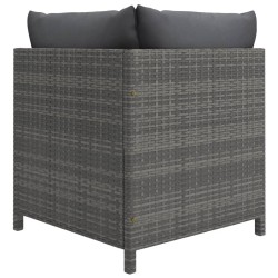 Salon de jardin 9 pcs avec coussins Résine tressée Gris 643423643423