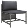 Salon de jardin 9 pcs avec coussins Résine tressée Gris 643423643423