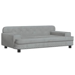 Lit pour chien gris clair 90x53x30 cm velours 643424643424