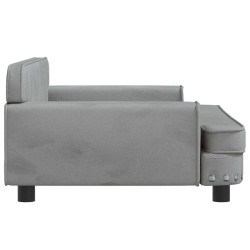 Lit pour chien gris clair 90x53x30 cm velours 643424643424