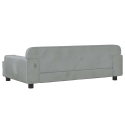 Lit pour chien gris clair 90x53x30 cm velours 643424643424