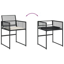 Ensemble à manger de jardin 13 pcs coussins noir résine tressée 643438643438