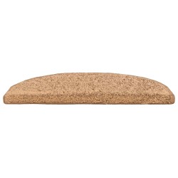 Tapis d'escalier auto-adhésifs 15 pcs Beige 80 x 24,5 x 3,5 cm 643441643441
