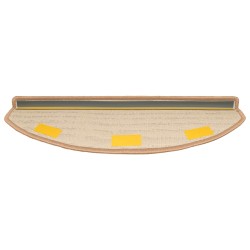 Tapis d'escalier auto-adhésifs 15 pcs Beige 80 x 24,5 x 3,5 cm 643441643441