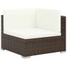 Salon de jardin 7 pcs avec coussins Résine tressée Marron 643447643447