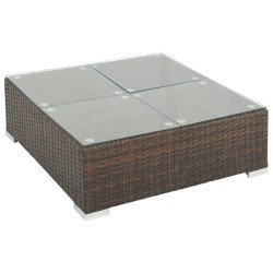 Salon de jardin 7 pcs avec coussins Résine tressée Marron 643447643447