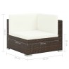 Salon de jardin 7 pcs avec coussins Résine tressée Marron 643447643447